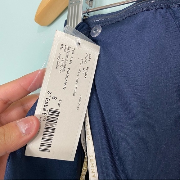 Jenny Yoo Leah Dress Navy Blue Maxi Missing Convertible Straps Sz‎ 6 Bridesmaid - Picture 4 of 5